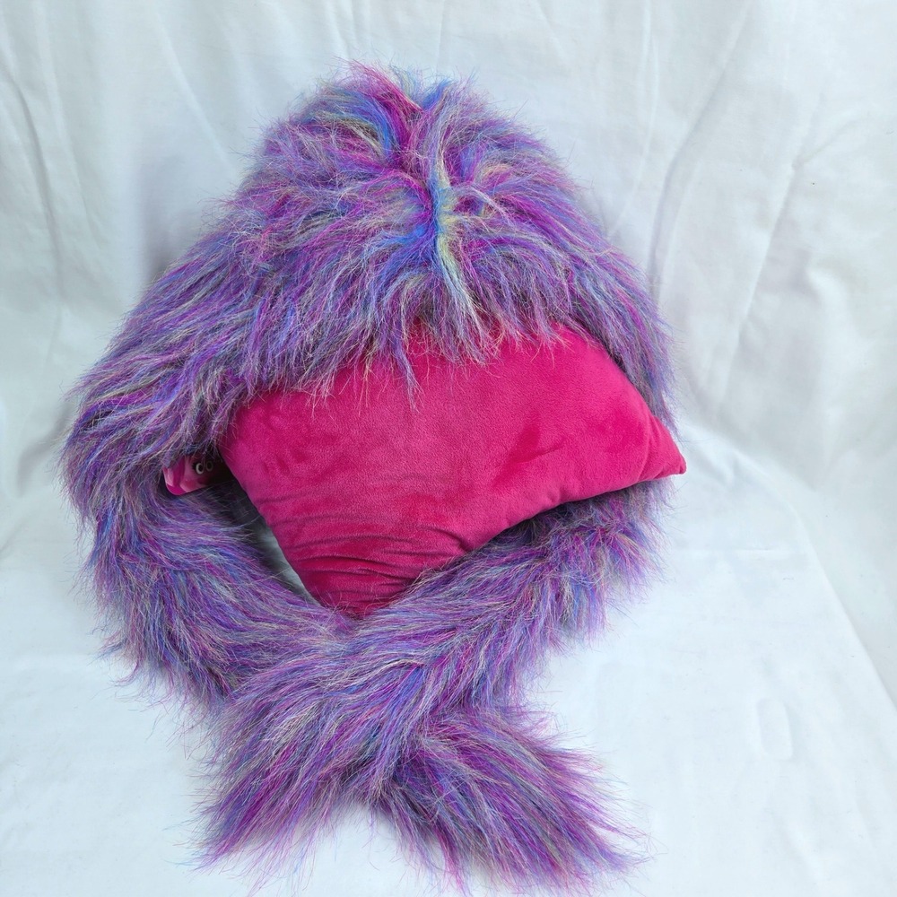 Vintage Hot Topic Big Rainbow Monster Shaggy Faux Fur Rave Hat NEW Mall Goth Y2K